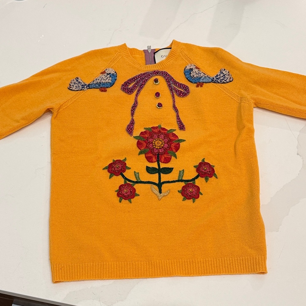 Gucci Yellow Knit with Red and Blue Details